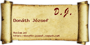 Donáth József névjegykártya